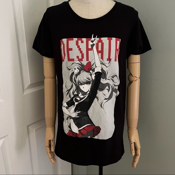 Dangan Ronpa 3 Tops - Dangan Ronpa 3 Anime Dispair Black T Shirt Size XL